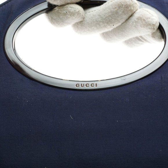 Auth Gucci Hand Bag Navy Blue Nylon #8276G52 - Picture 4 of 15